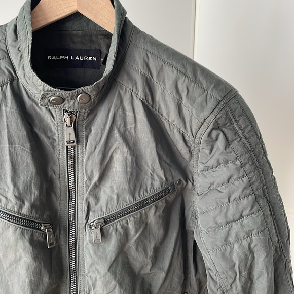 Men’s Ralph Lauren gray moto jacket - Picture 2 of 7